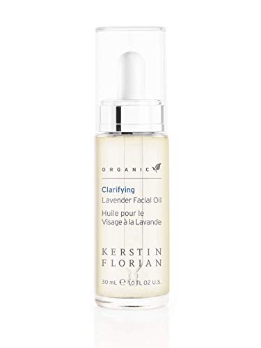 Kerstin Florian Organic Clarifying Lavender Facial Oil, Balancing Face Moisturizing with Sea buckthorn, Argan, and Jojoba Oils for All Skin Types (1 fl oz)