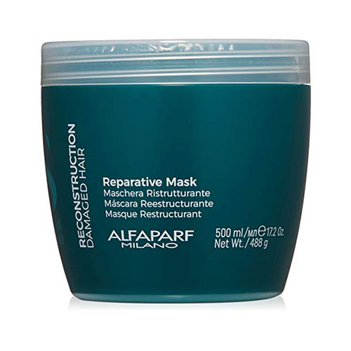 Alfaparf Milano Semi Di Lino Reconstruction Reparative Mask for Damaged Hair, Sulfate Free - Safe on Color Treated Hair - Paraben and Paraffin Free - Professional Salon Quality, 17.2 oz